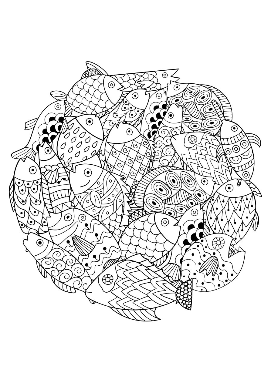 Poissons Coloriage