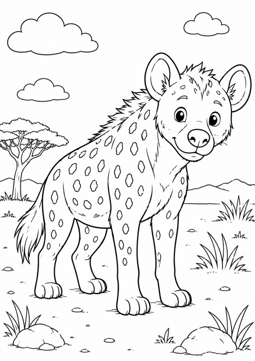 Coloriage Hyène