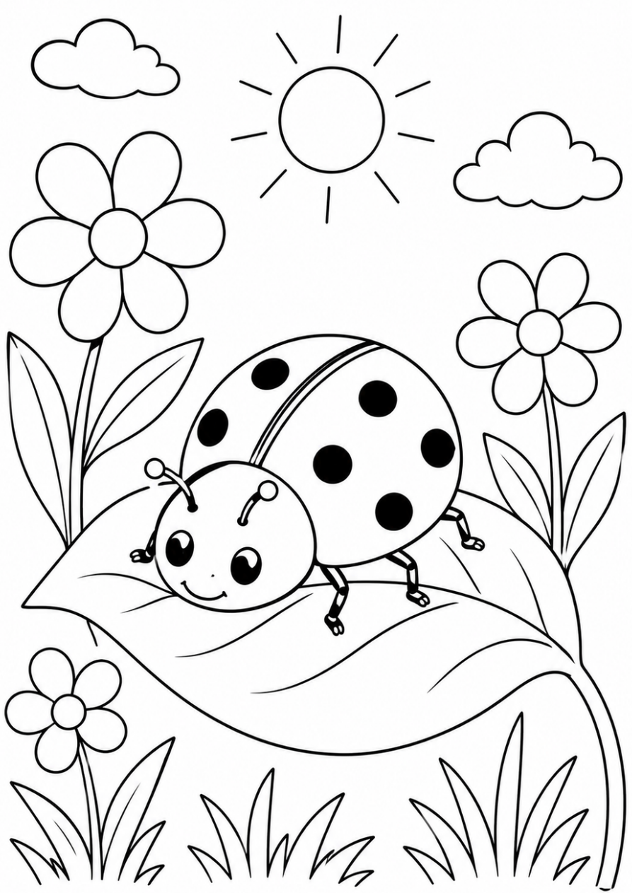 Coloriage de coccinelle