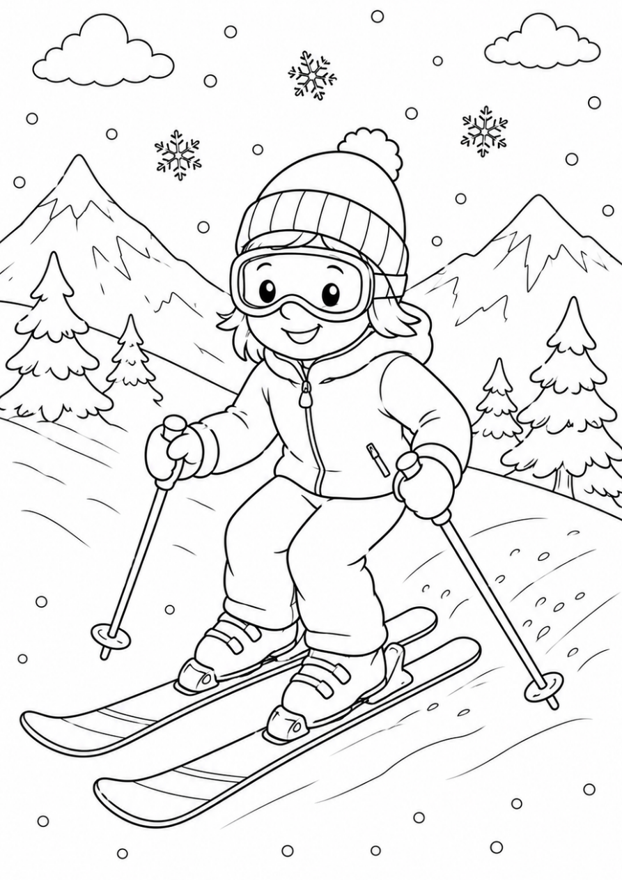 Ski Coloriage