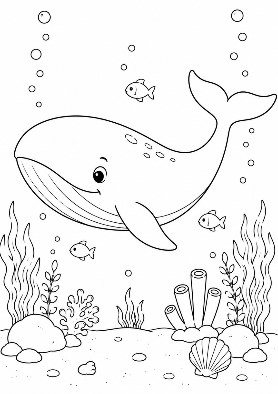 Coloriage de baleine