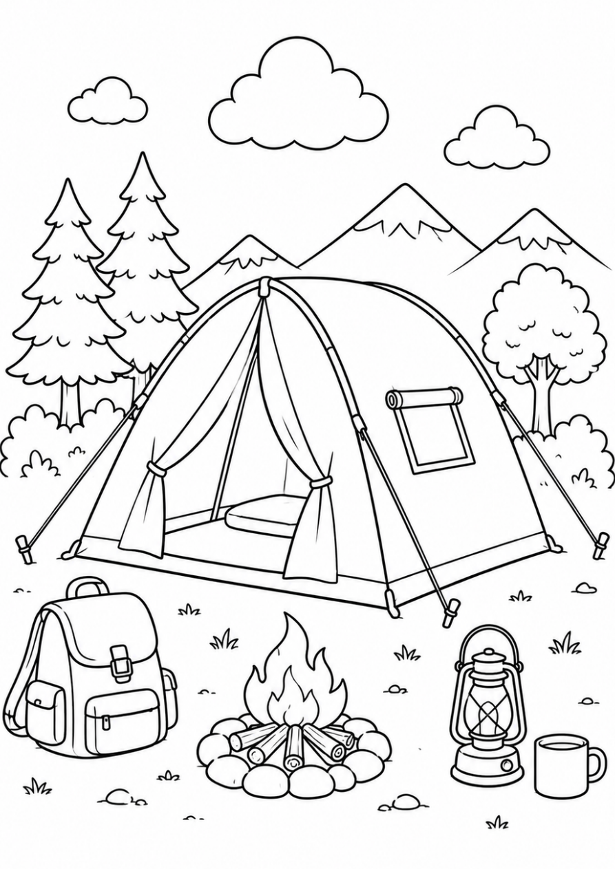 Coloriage de tente